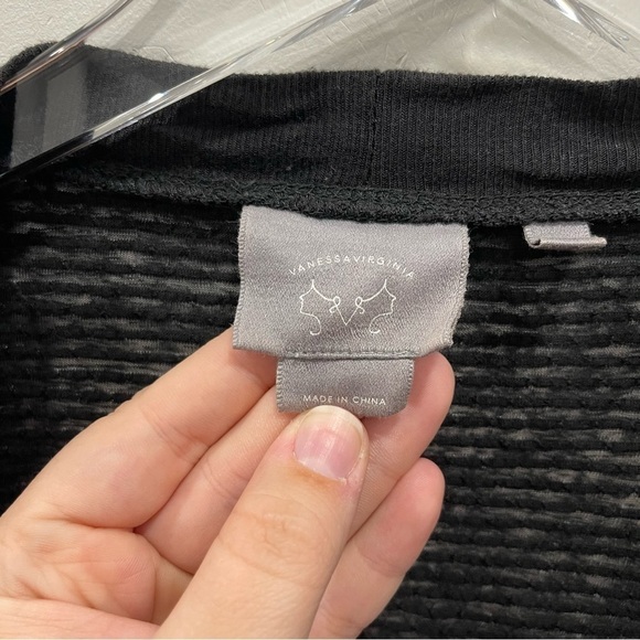 Anthropologie Vanessa Virginia Black Cavern Open Front Cardigan Casual Small - Picture 6 of 11